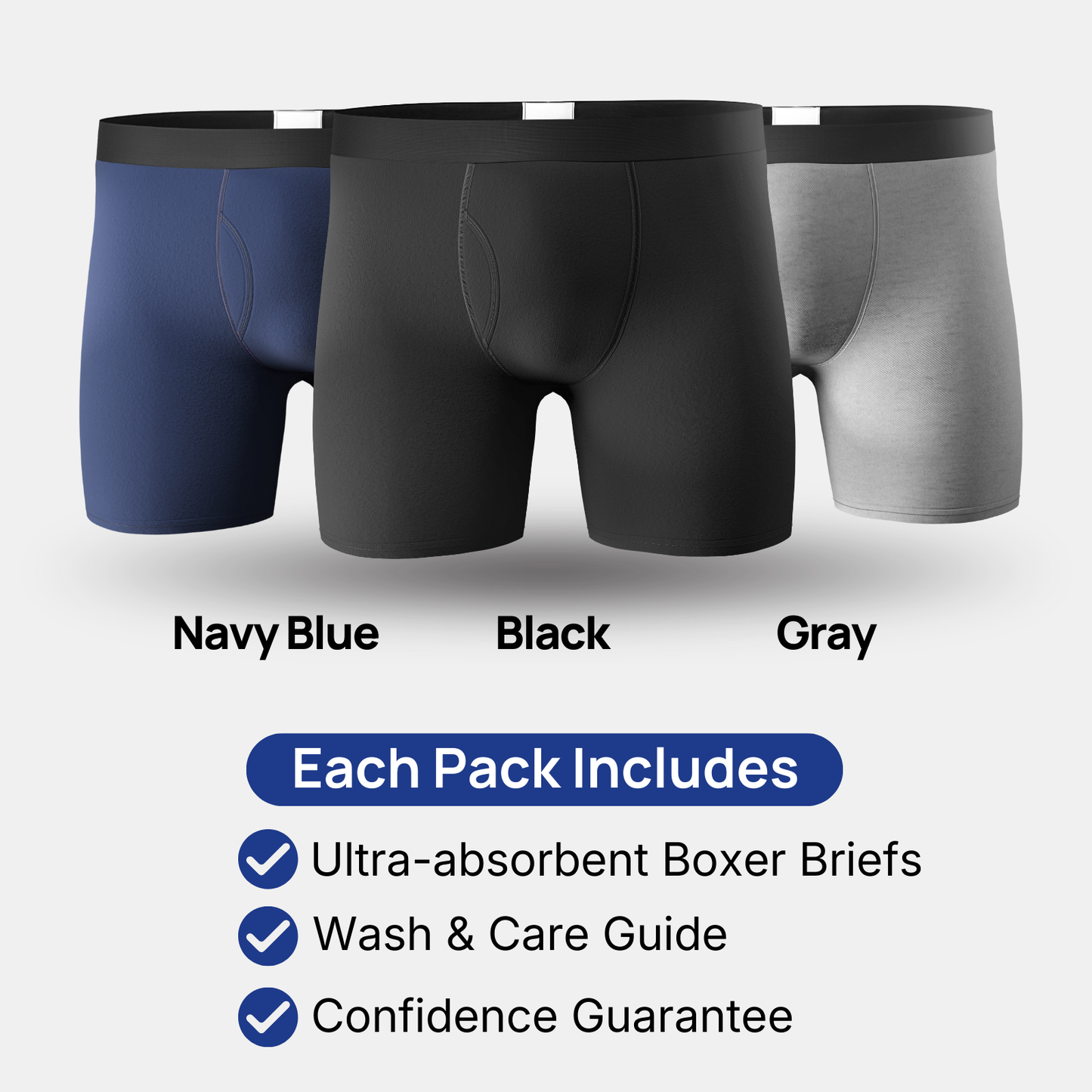 Men’s Ultra-Absorbent Incontinence Boxer Briefs