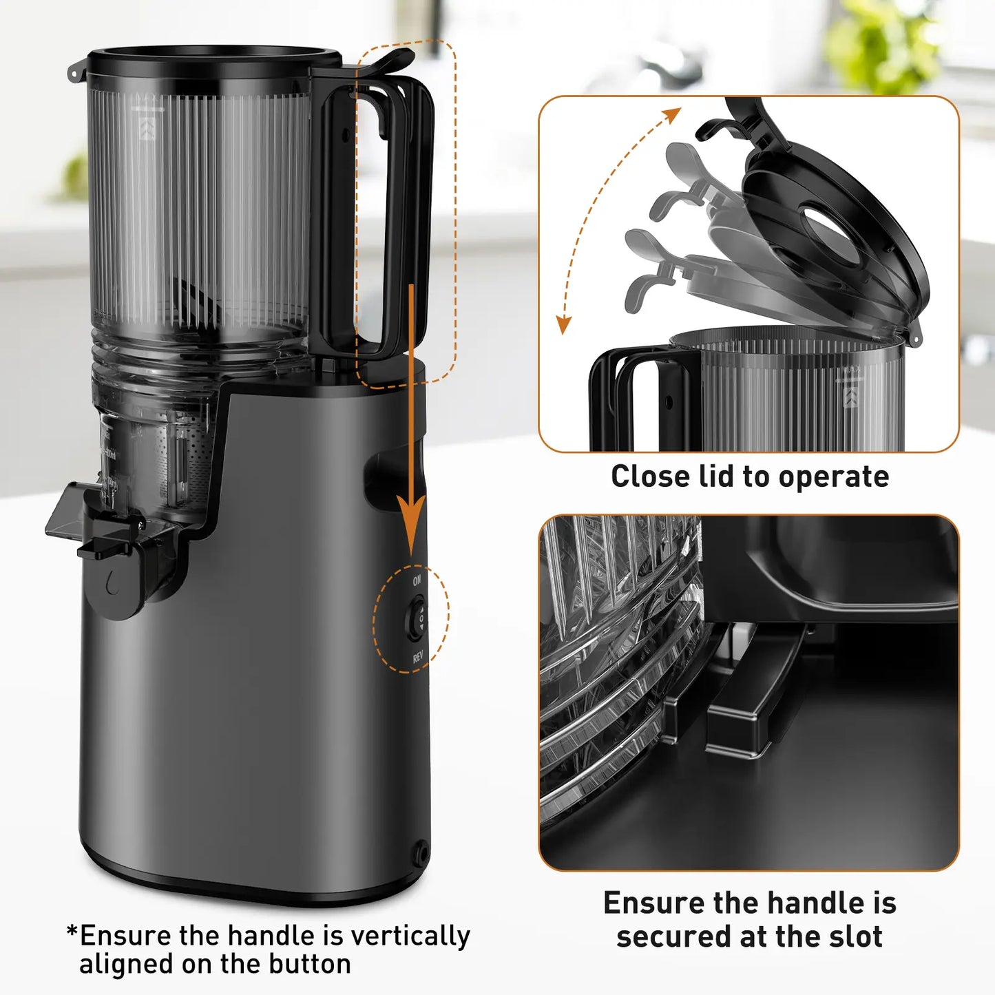 LQZ 350W Cold Press Juicer - High Juice Yield & Easy Clean