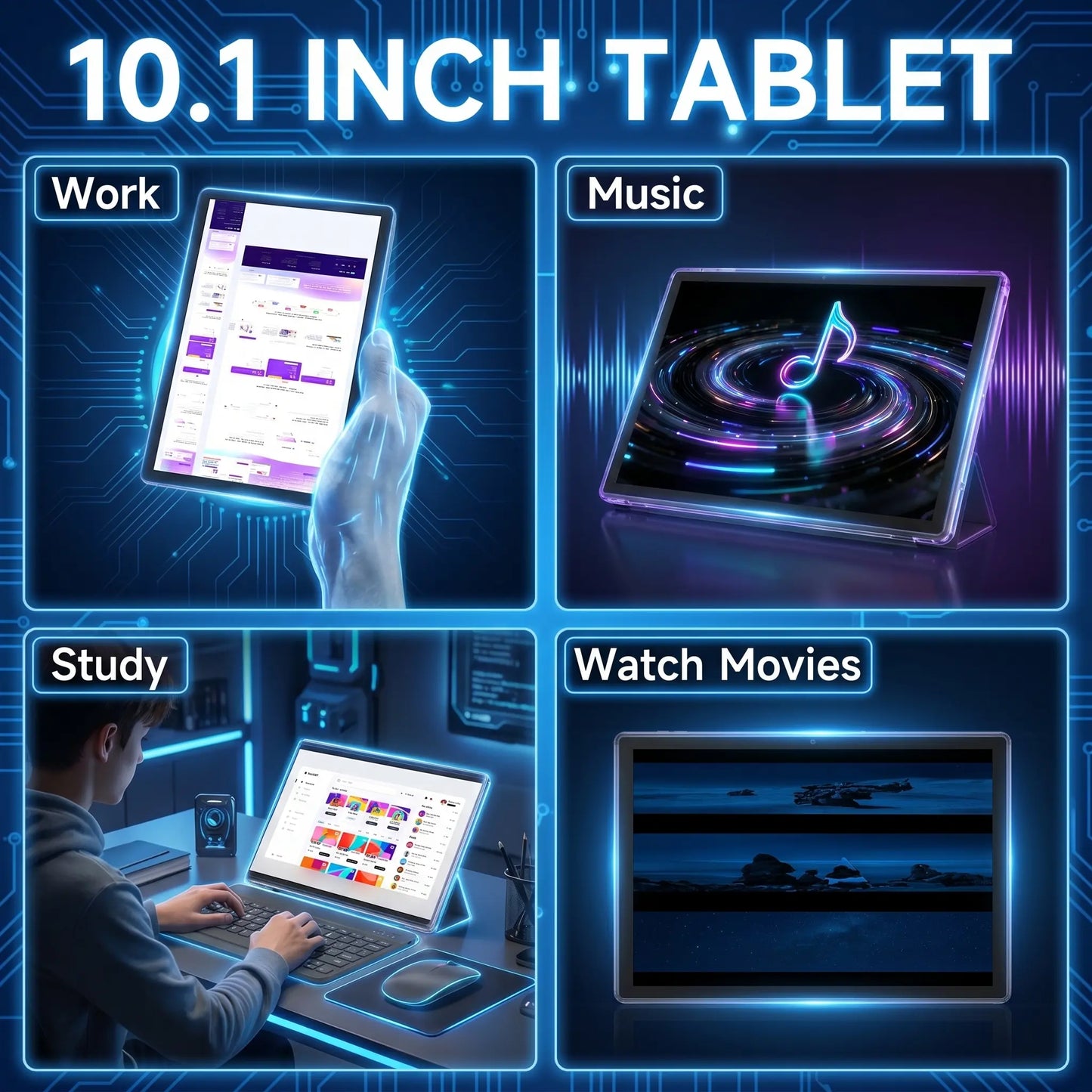 SummerWins 10.1-Inch Android 16 Tablet with Accessories