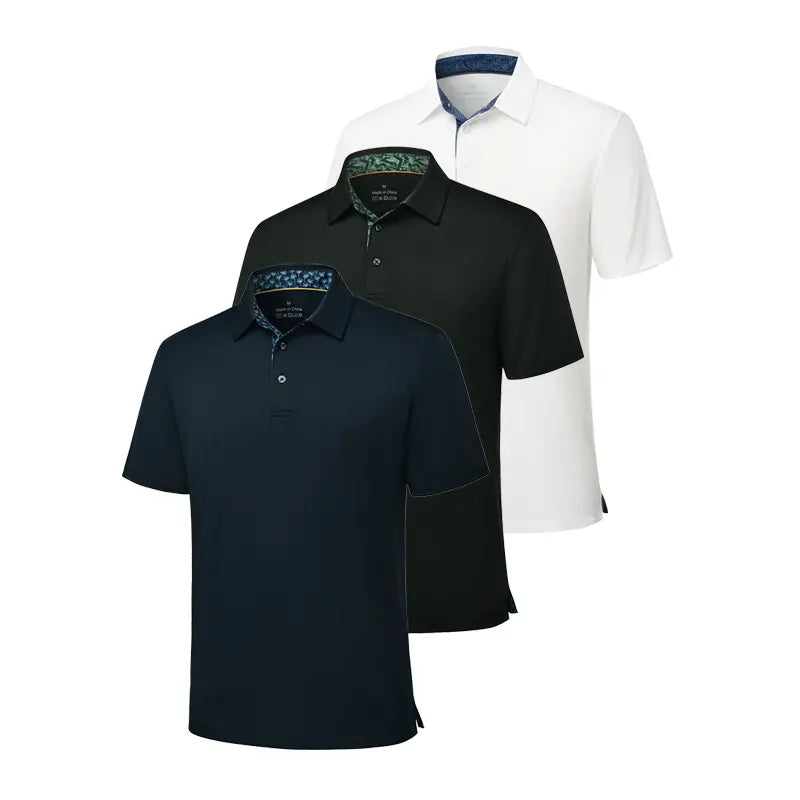 3-Pack Men’s Polo Shirts – Soft Breathable Cotton Blend, Comfortable Short Sleeve Casual Fit, Classic Collared T-Shirts for Work, Golf, Travel & Everyday Wear