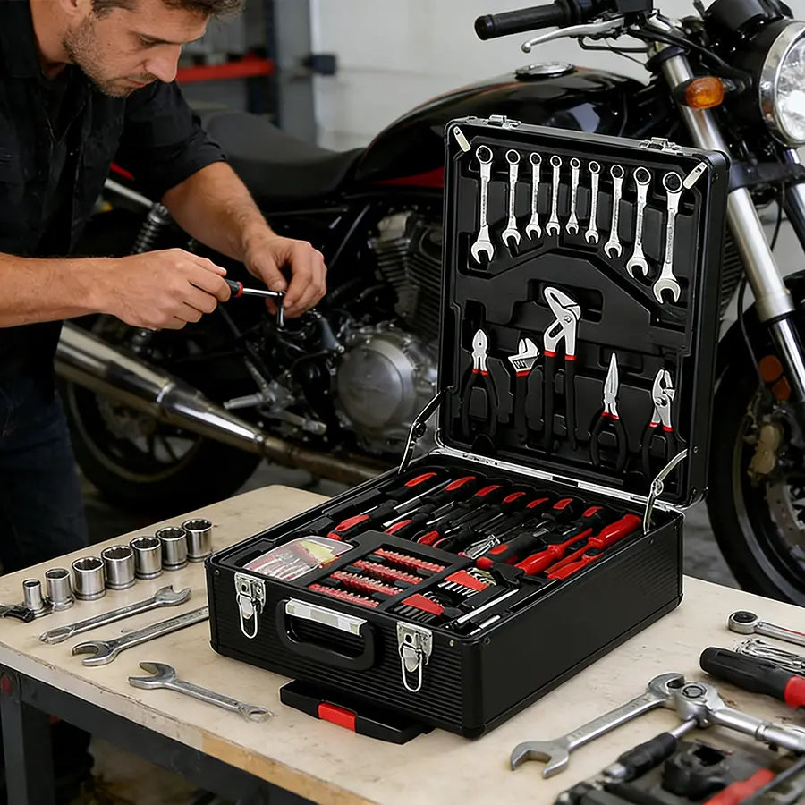 Bourvill 899-Piece Portable Metal Tool Set with Wheeled Cabinet