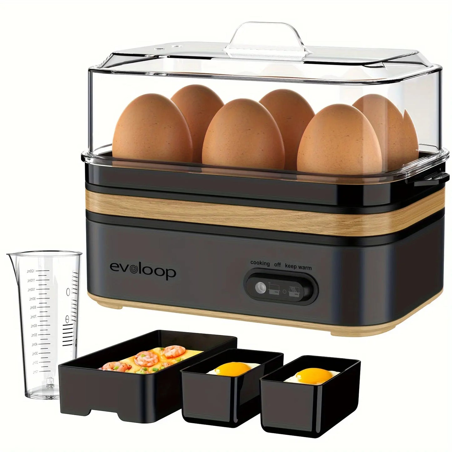 EVOLOOP Rapid Egg Cooker - 6 Egg Capacity, BPA Free
