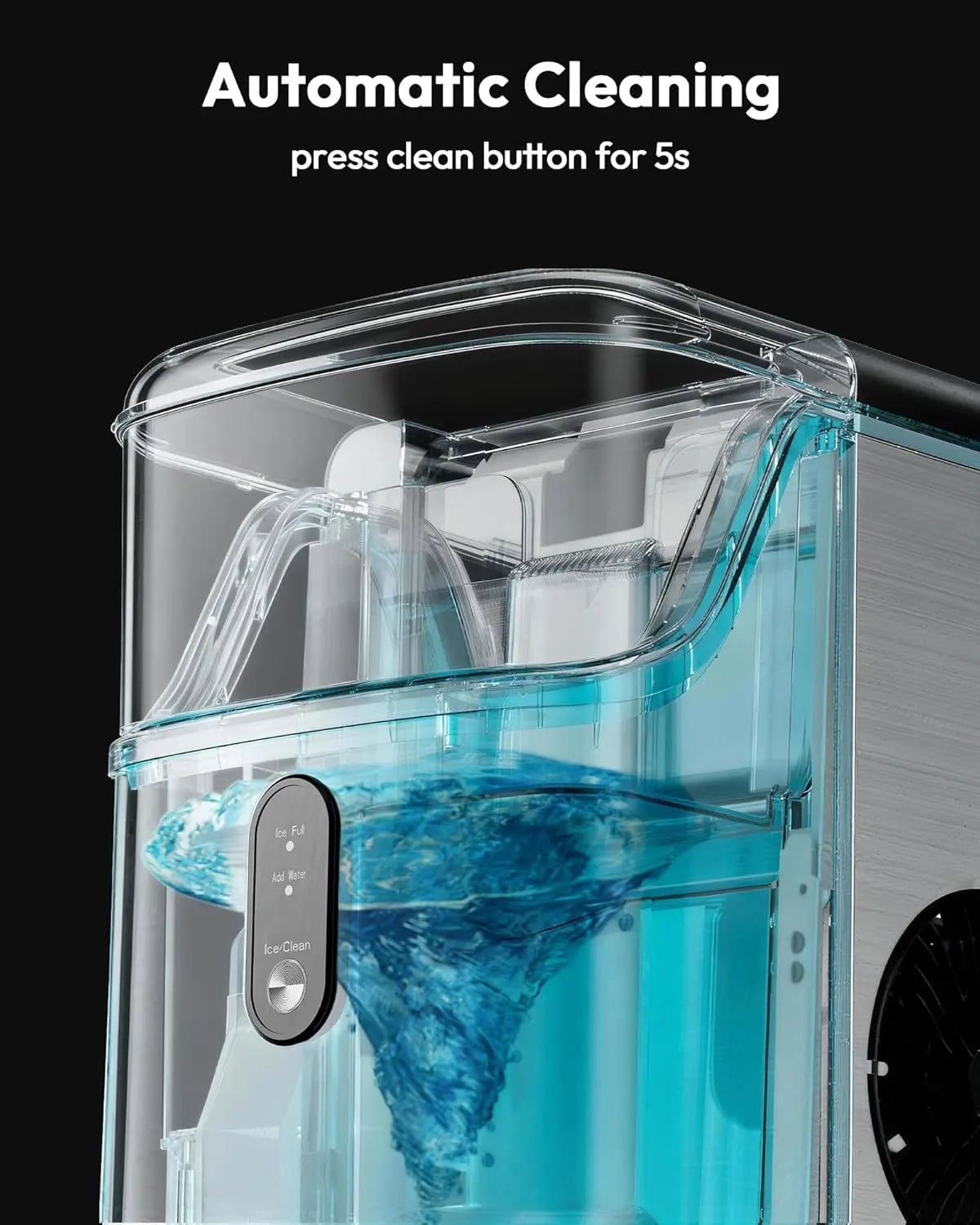 EUHOMY Nugget Ice Maker - Countertop Soft Ice Machine