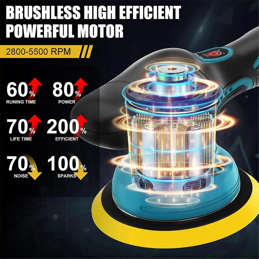 Cordless Car Buffer Polisher with 8 Variable Speeds