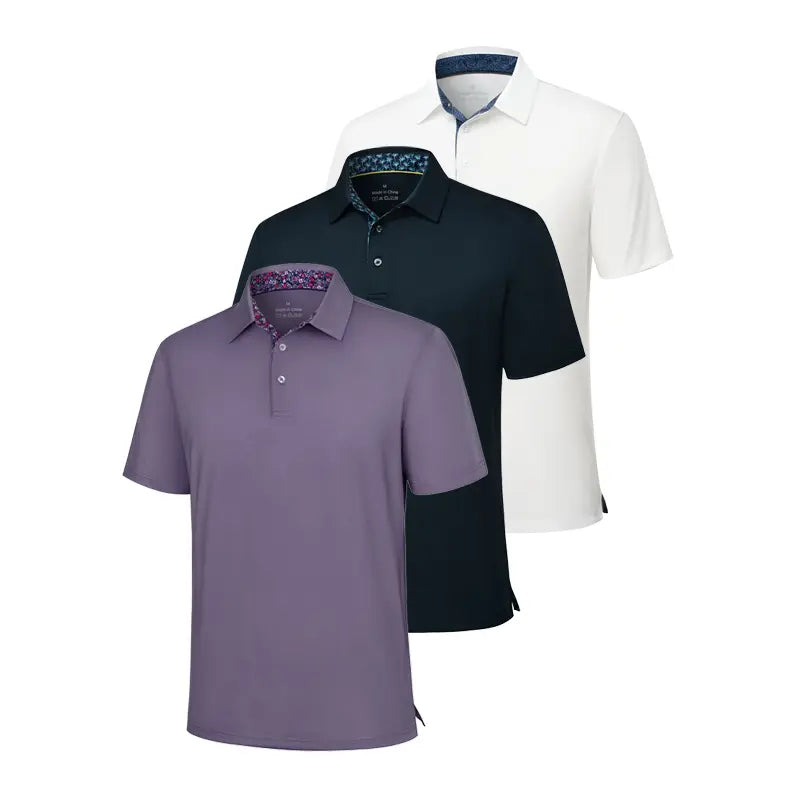 3-Pack Men’s Polo Shirts – Soft Breathable Cotton Blend, Comfortable Short Sleeve Casual Fit, Classic Collared T-Shirts for Work, Golf, Travel & Everyday Wear