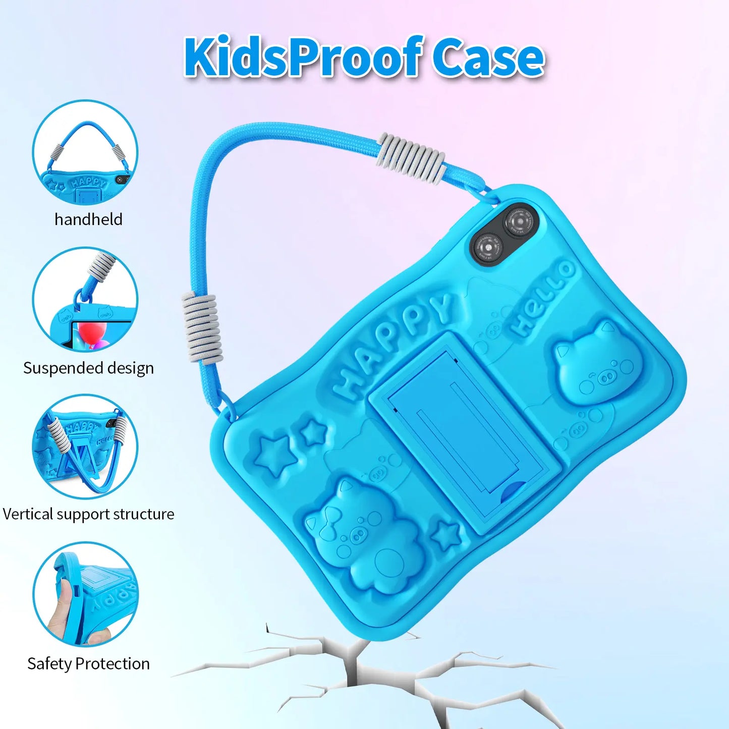 PRITOM Kids Tablet 10 inch Android 15 - Pink/Blue