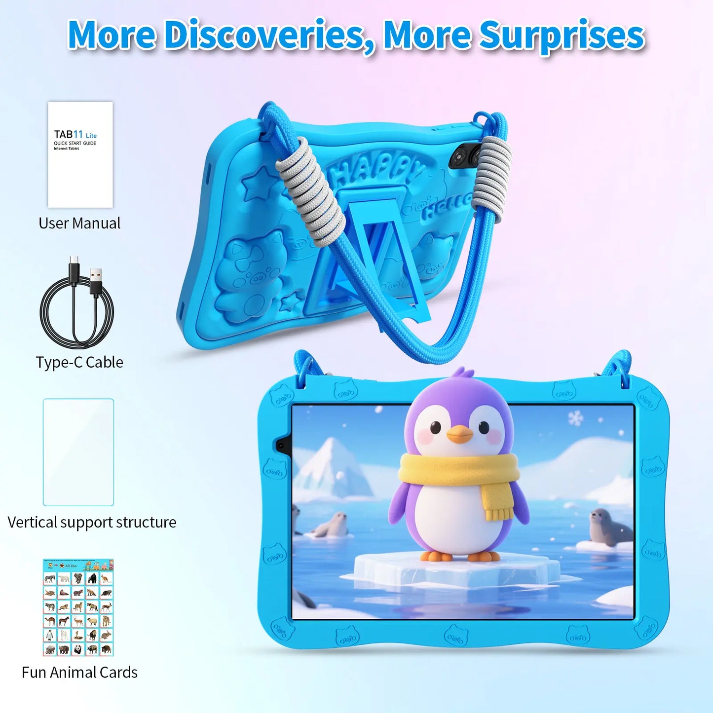 PRITOM Kids Tablet 10 inch Android 15 - Pink/Blue
