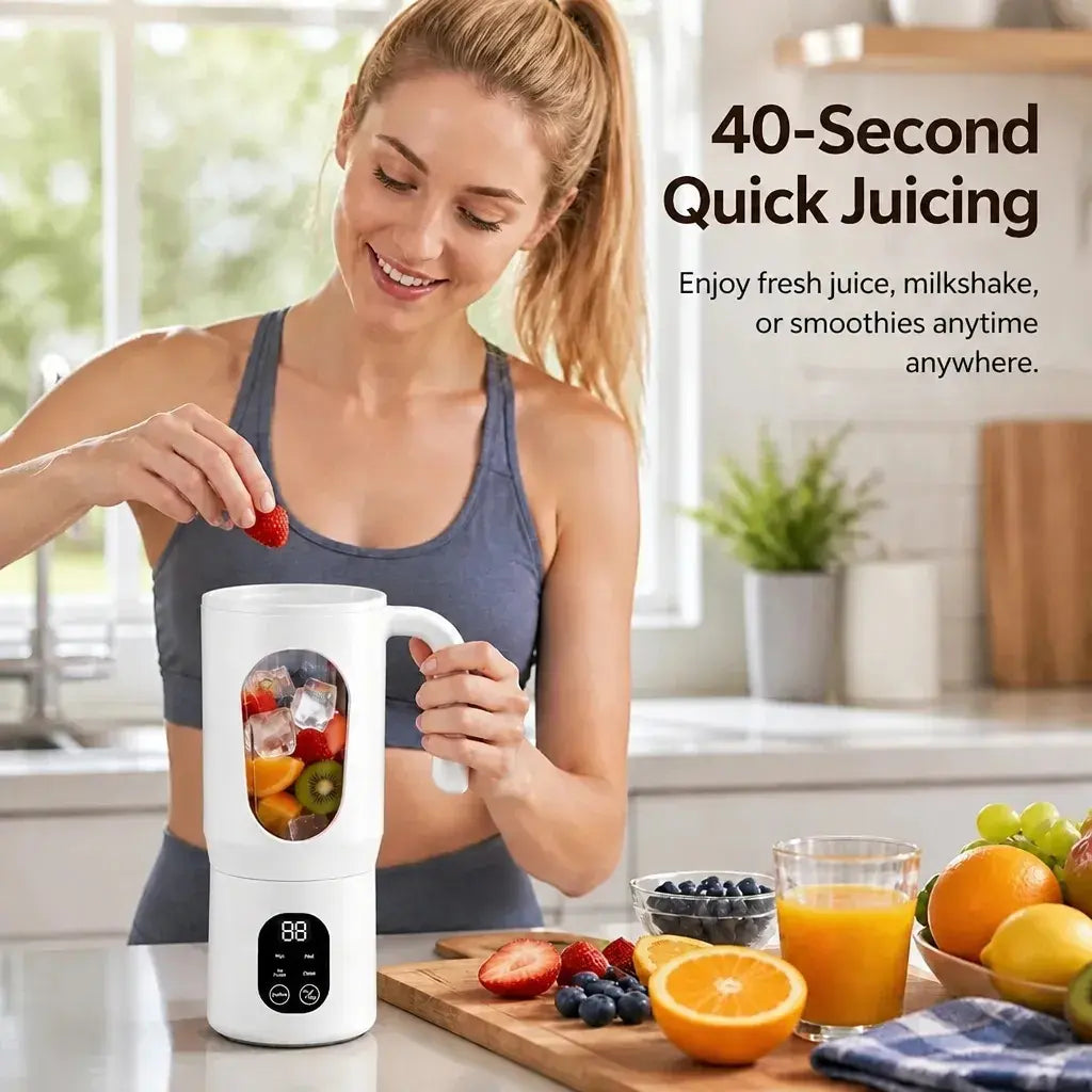 580ML Portable Juicer with LED Display and Powerful 22000 RPM