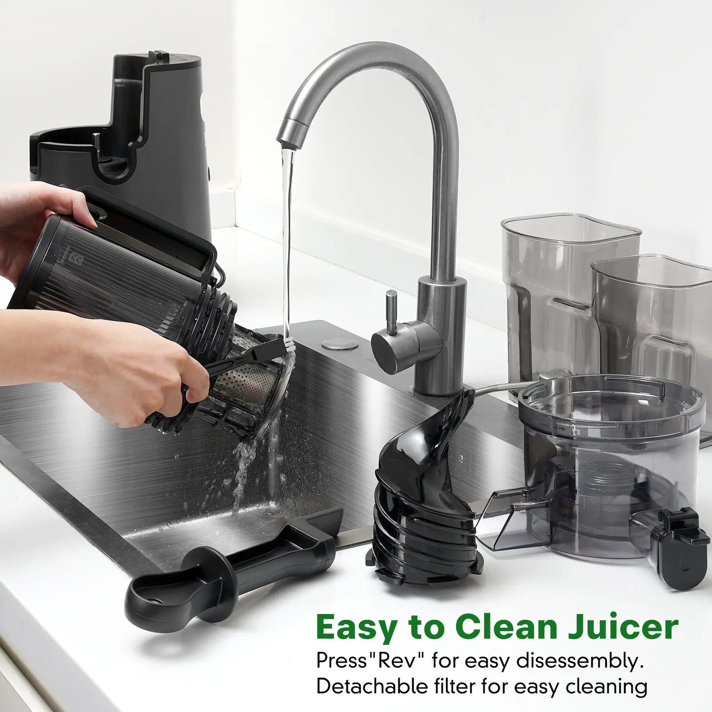 LQZ 350W Cold Press Juicer - High Juice Yield & Easy Clean