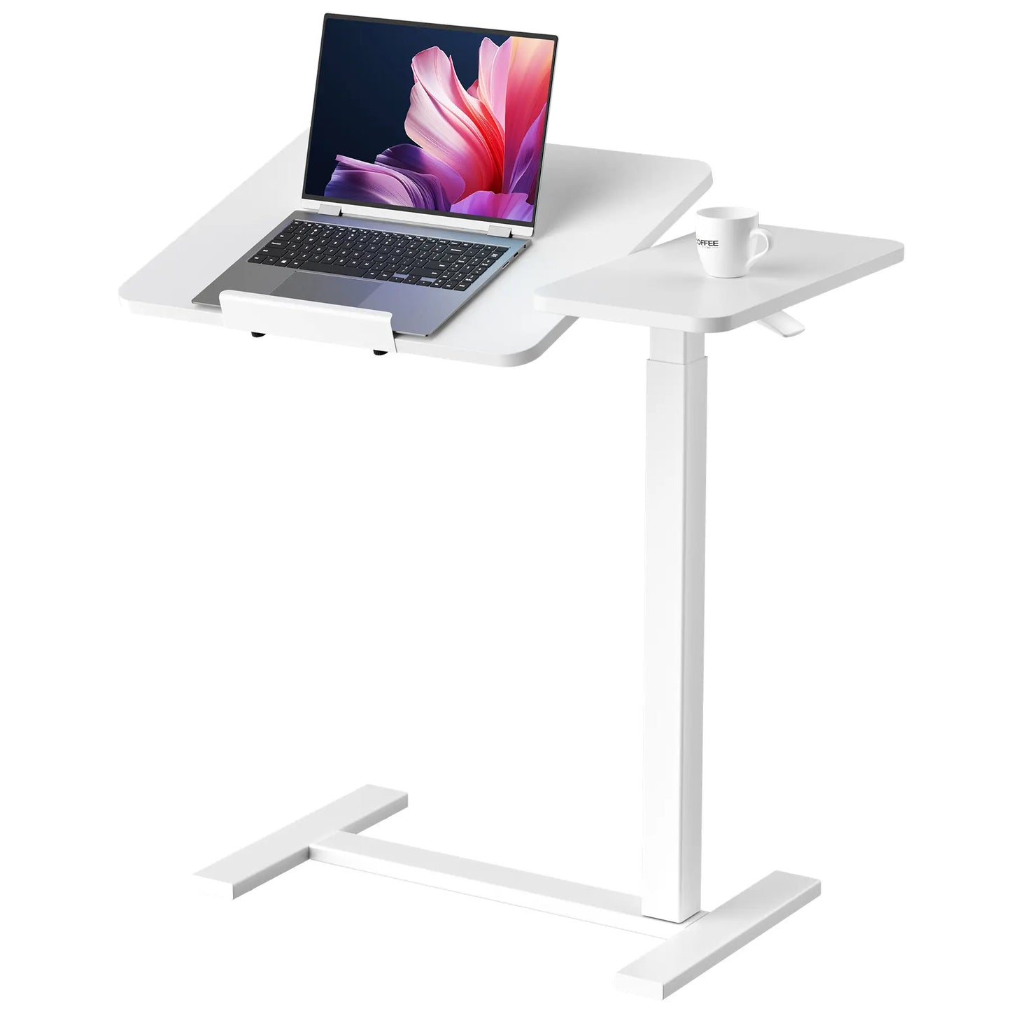Adjustable Overbed Bedside Table with Wheels - Mobile Workstation