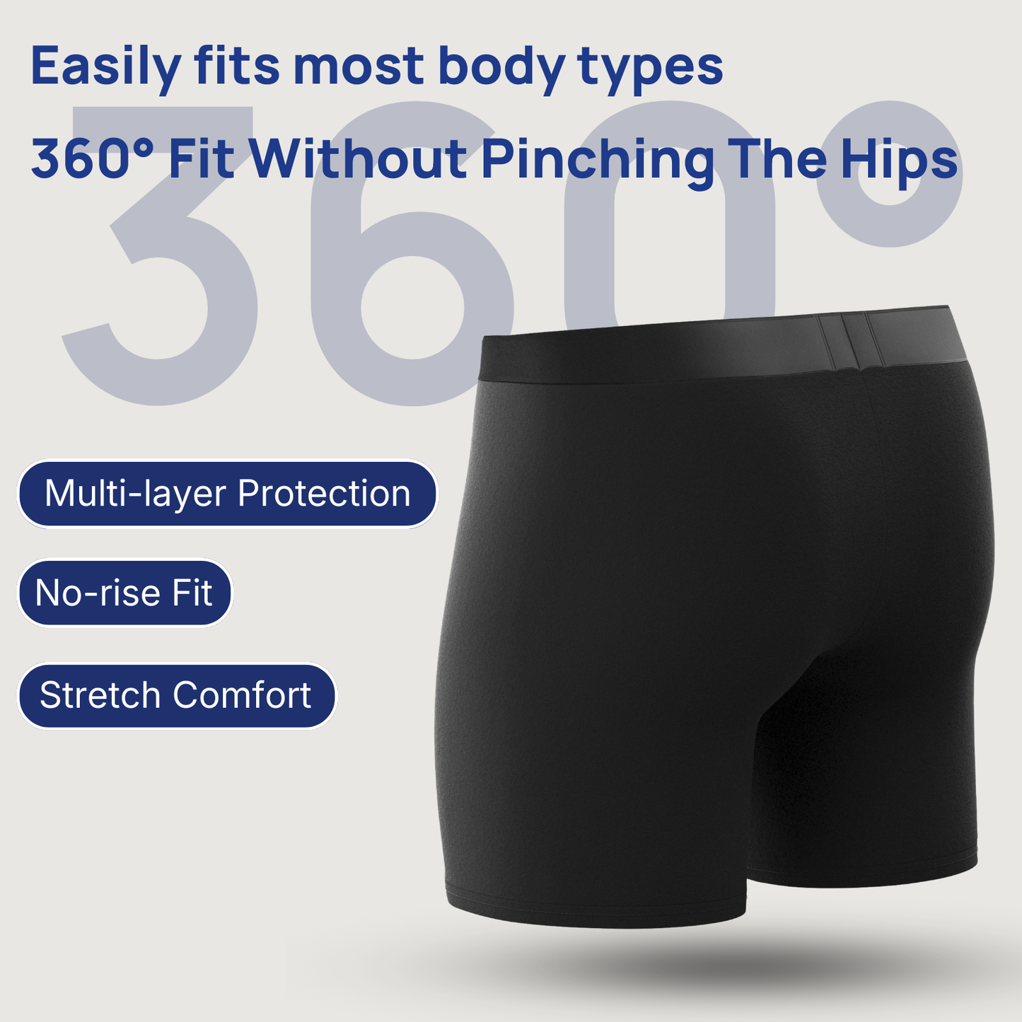 Men’s Ultra-Absorbent Incontinence Boxer Briefs