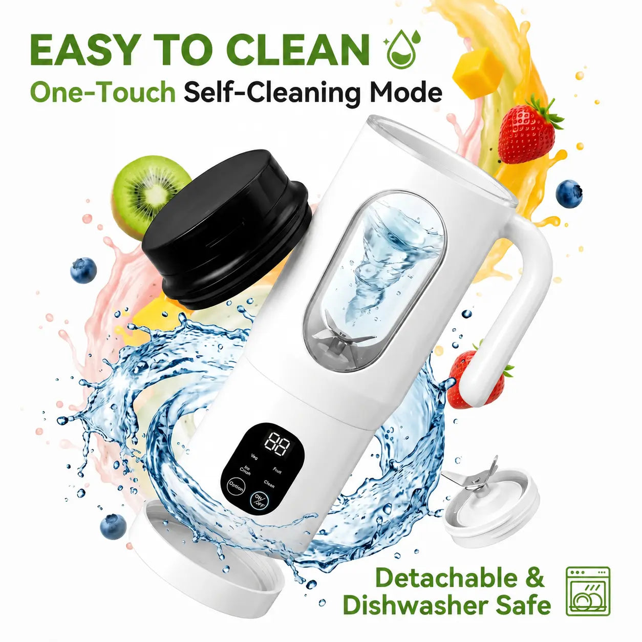 580ML Portable Juicer with LED Display and Powerful 22000 RPM