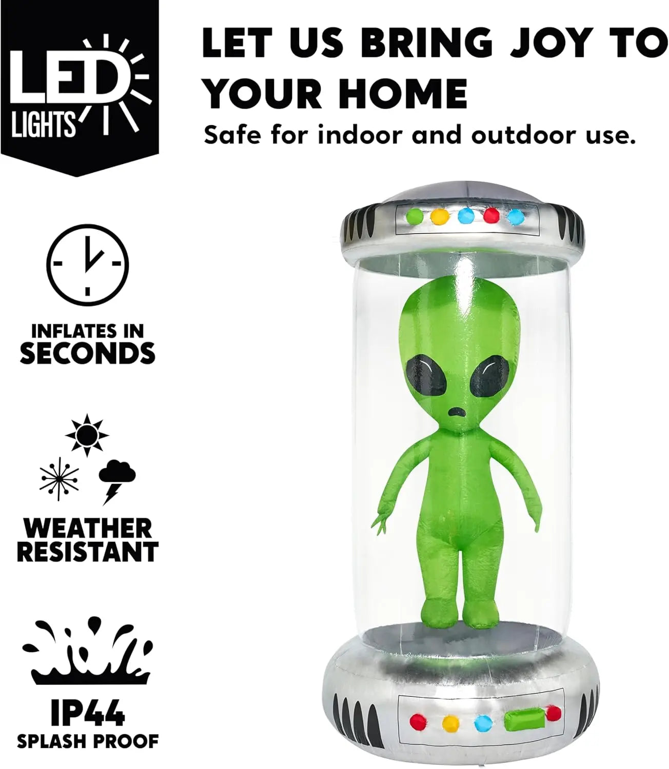 7ft Halloween Alien Inflatable Test Tube with Animated LEDs