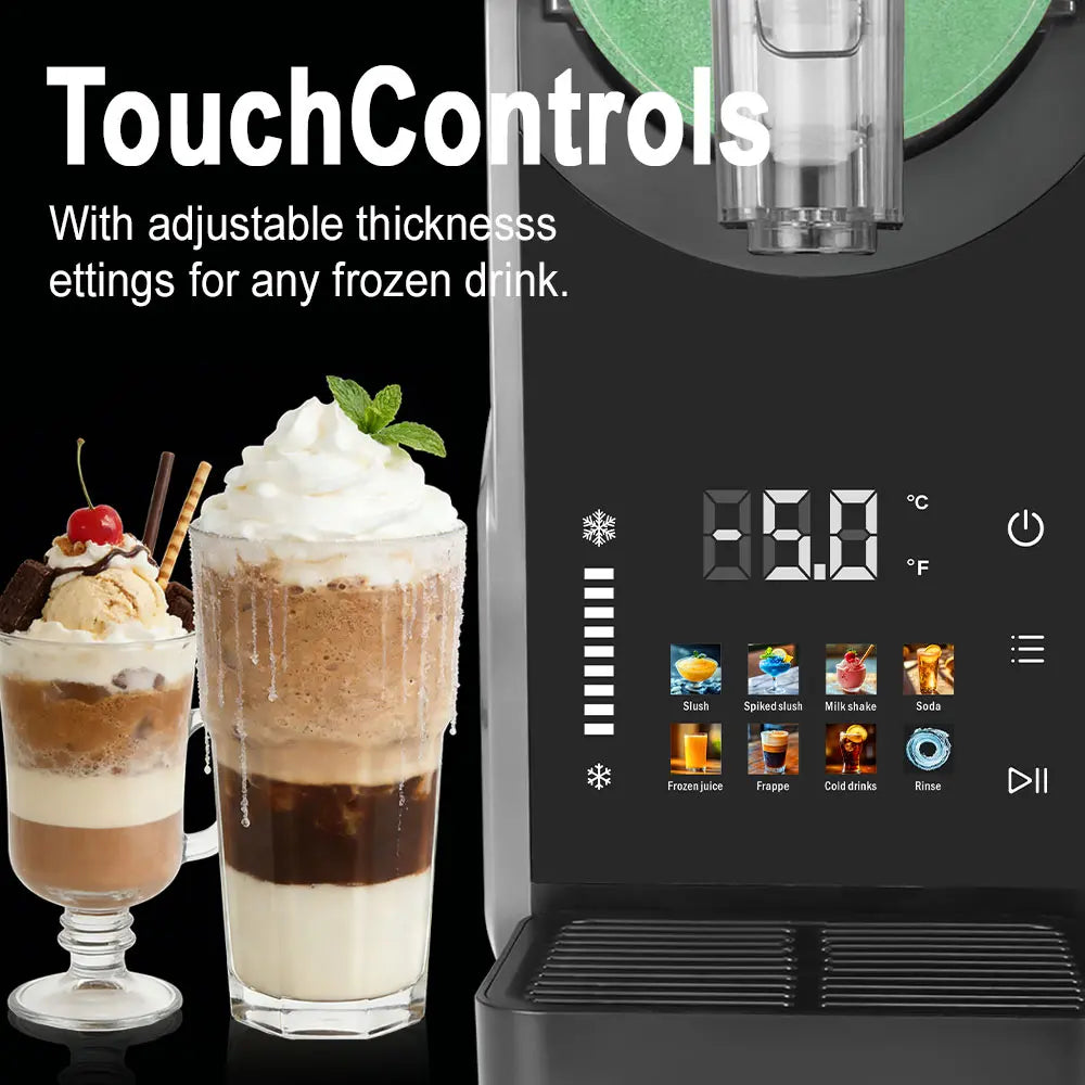 SPZTJK Slushie Machine & Soft Serve Maker IColour Touch Screen, Real-Time Temp Display,Powerful Compressor, 7 Presets, Auto-Clean,24hr Keep Cold for Home, Cafe & SmallBusiness