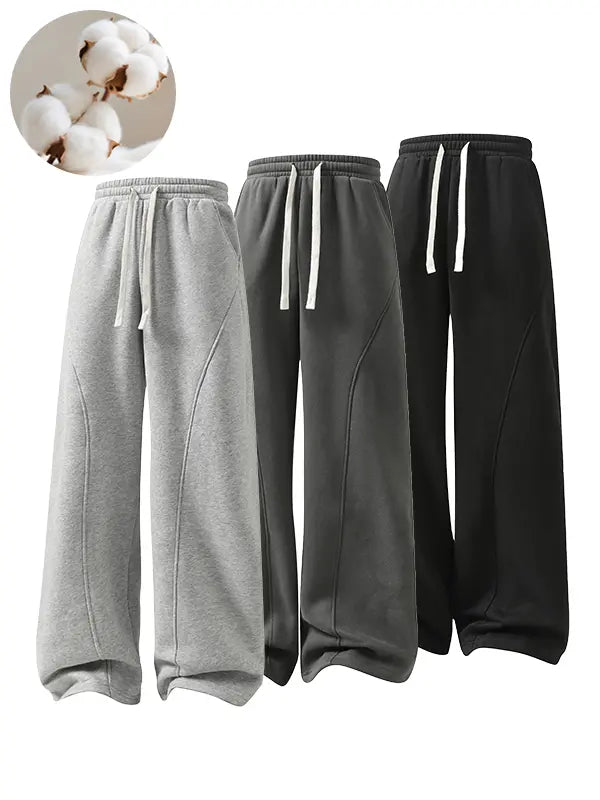 Men's Fleece Thermal Lined Sweatpants - Oversize Comfort