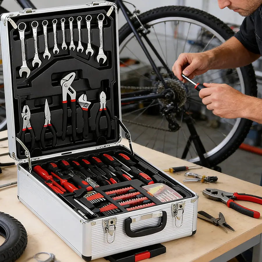 Bourvill 899-Piece Portable Metal Tool Set with Wheeled Cabinet