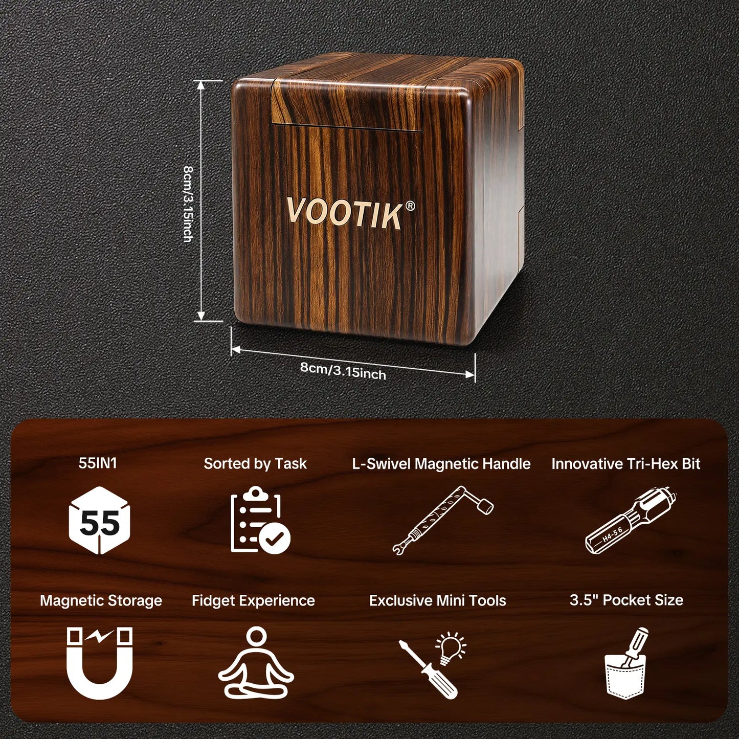 VOOTIK 55-In-1 Magnetic Screwdriver Set, Precision Tools for Home Repair, Electronics Disassembly, Furniture Installation, Practical Gift