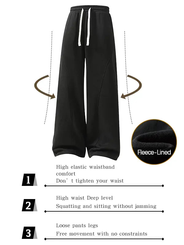 Men's Fleece Thermal Lined Sweatpants - Oversize Comfort