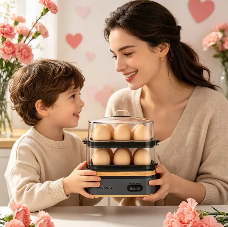 EVOLOOP Rapid Egg Cooker - 6 Egg Capacity, BPA Free