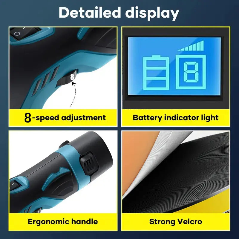 Cordless Car Buffer Polisher with 8 Variable Speeds
