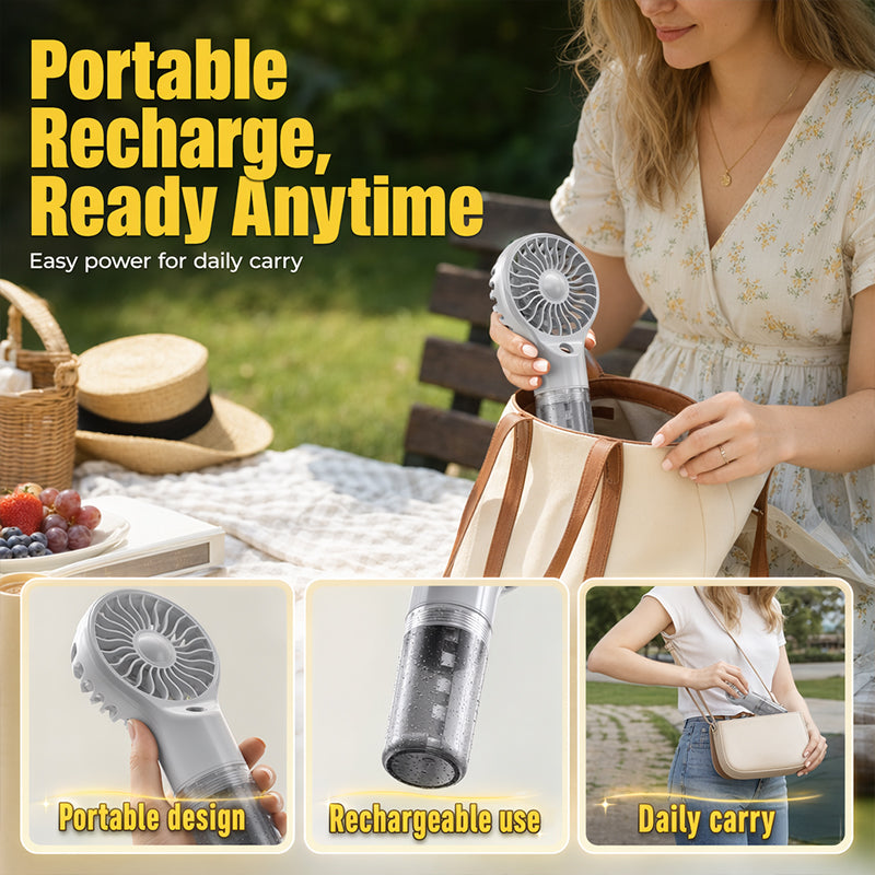 🏖️🌞Summer New Hot Selling❄️Portable Handheld Mist Cooling Fan💦