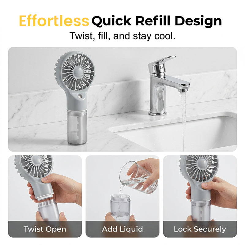 🏖️🌞Summer New Hot Selling❄️Portable Handheld Mist Cooling Fan💦