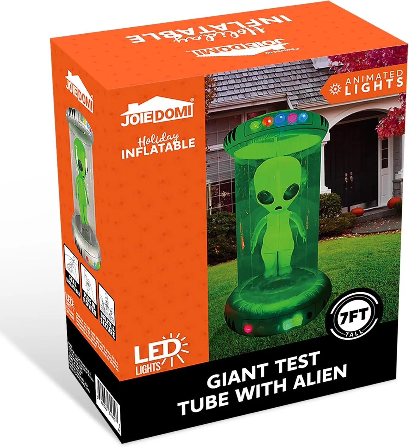 7ft Halloween Alien Inflatable Test Tube with Animated LEDs
