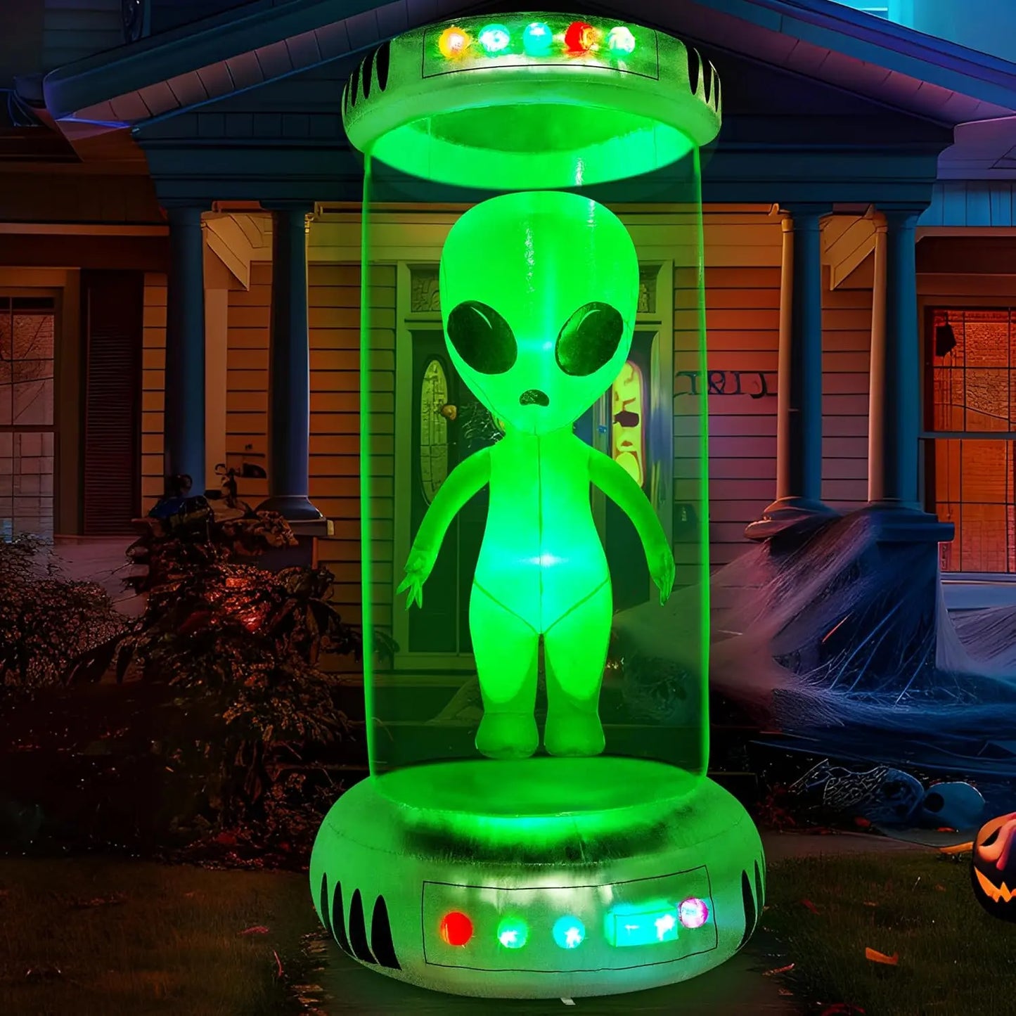 7ft Halloween Alien Inflatable Test Tube with Animated LEDs