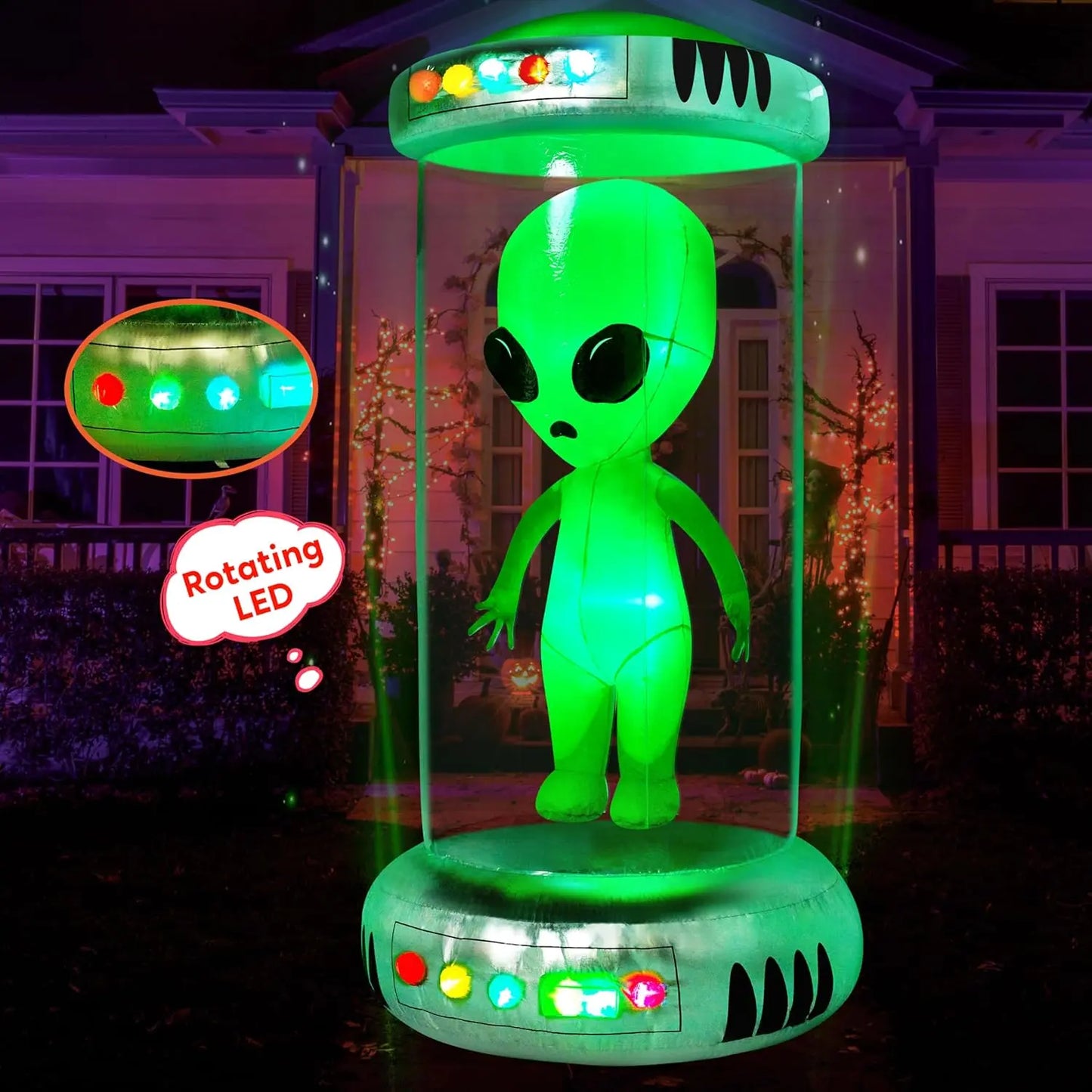 7ft Halloween Alien Inflatable Test Tube with Animated LEDs